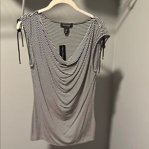 Black and White Striped Women's Top